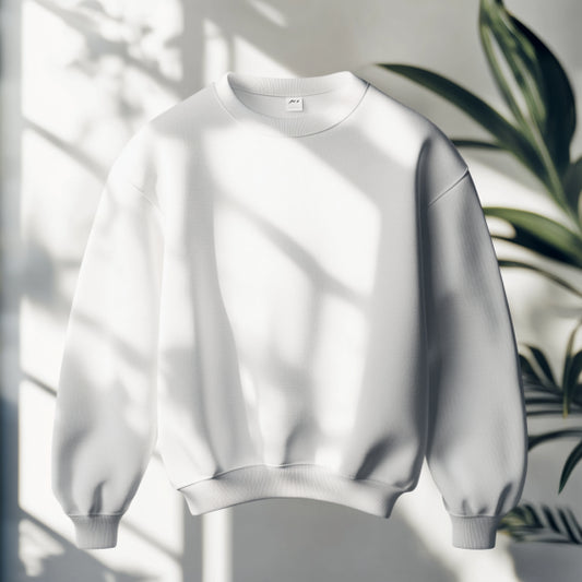 Classic Plain White Sweatshirt